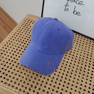 Lente Man Vrouw Hoed Gat Mode Eenvoudige All-Match Straat Baseball Cap Outdoor Reizen Shading Warm hoed paars
