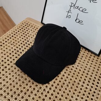 Lente Man Vrouw Hoed Gat Mode Eenvoudige All-Match Straat Baseball Cap Outdoor Reizen Shading Warm hoed zwart