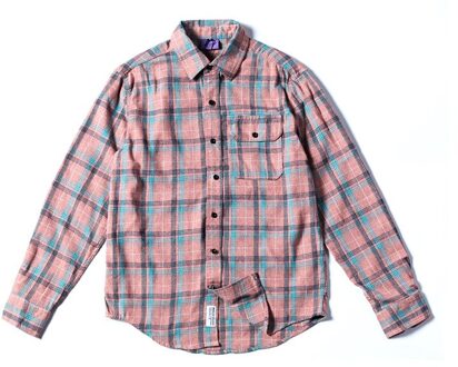 Lente Mannen Frosted Plaid Casual Shirt Outdoor Trekking Werken Klimmen Training Arbeid Studenten Camping Vissen Tops Camisa roze / Xl