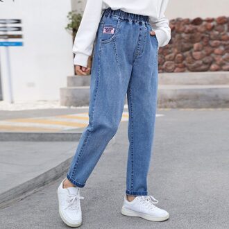 Lente Peuter Meisje Jeans Broek Katoen Elastische Taille Denim Broek Voor Tiener School Meisjes Effen Kleur Kinderen Kleding 8
