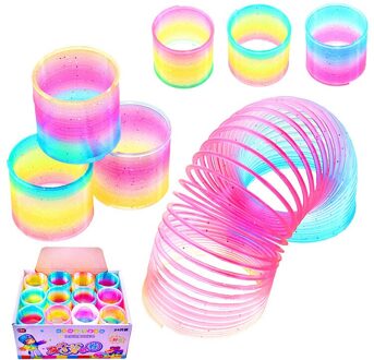 Lente Regenboog Kinderen Creativiteit Magical Speelgoed Cirkel Grappige Speelgoed Coil Early Development Educatief Vouwen Plastic 5Cm 1 willekeurig A