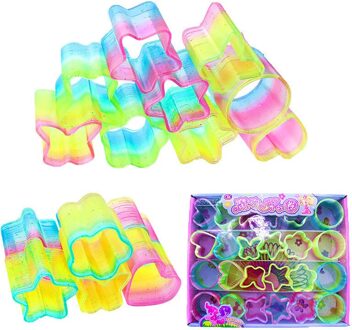 Lente Regenboog Kinderen Creativiteit Magical Speelgoed Cirkel Grappige Speelgoed Coil Early Development Educatief Vouwen Plastic 5Cm 1 willekeurig B
