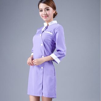 Lente schoonheidssalon Spa uniform tuniek paars verpleegkundige kostuum ziekenhuisapotheek nurse scrub uniform XL