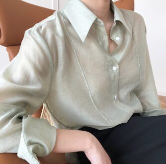 Lente Vrouw Katoen Zijde Shirt