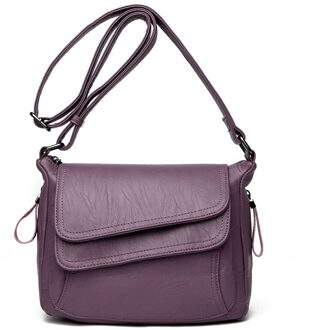 Lente Zachte Lederen Luxe Handtas Vrouwen Tas Vrouwen Schoudertas Messenger Bag Mode Handtas Lavendel