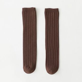 Lente Zomer Baby Kids Sokken Peuters Meisjes Knie Lange Sokken Zachte 100% Katoen Ouders En Kinderen Sokken sok Bruin