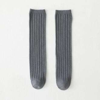 Lente Zomer Baby Kids Sokken Peuters Meisjes Knie Lange Sokken Zachte 100% Katoen Ouders En Kinderen Sokken sok Donkergrijs