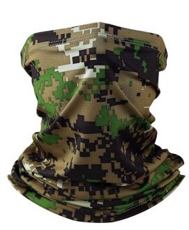 Lente Zomer Fietsen Gezichtsmasker Ademend Uv Bescherming Sport Hoofddeksels Fiets Hoofdband Effen Kleur Camouflage Fiets Sjaal camouflage groen
