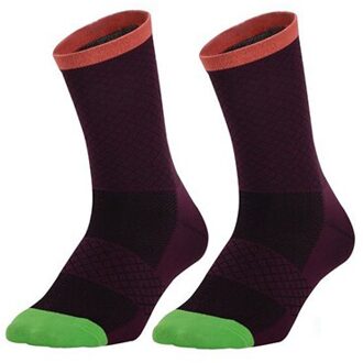 Lente Zomer Fietsen Sokken Professionele Running Compressie Sport Sokken Slijtvast Deodorant Zweet Sokken QTW013 Paars