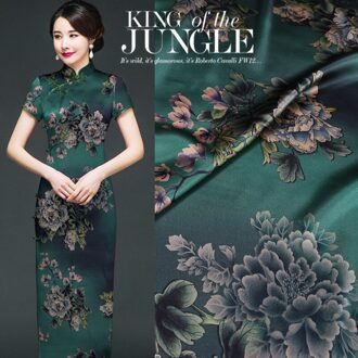 Lente & Zomer Gambiered Guangdong Gaas 108 Cm Breed 19Momme 93% Zijde 7% Spandex Charmeuse Stof Voor Jurk 1 meter