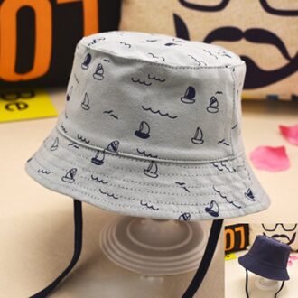 Lente Zomer Herfst Kinderen Zonnehoed Jongens Meisjes Visser Cap Kids Zonnebrandcrème Strand Caps Baby Emmer Hoed anchor grijs