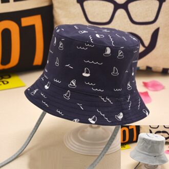 Lente Zomer Herfst Kinderen Zonnehoed Jongens Meisjes Visser Cap Kids Zonnebrandcrème Strand Caps Baby Emmer Hoed anchor marine