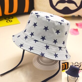 Lente Zomer Herfst Kinderen Zonnehoed Jongens Meisjes Visser Cap Kids Zonnebrandcrème Strand Caps Baby Emmer Hoed ster grijs