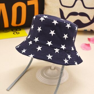 Lente Zomer Herfst Kinderen Zonnehoed Jongens Meisjes Visser Cap Kids Zonnebrandcrème Strand Caps Baby Emmer Hoed ster marine