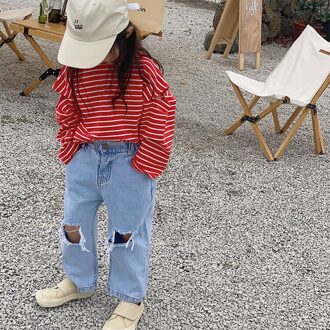 Lente Zomer Kinderen Jeans Broek Broek Casual Effen Kleur Meisjes Mode Kleding 7T