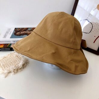 Lente Zomer Strik Opvouwbare Vrouwen Emmer Hoed Strand Zonnehoed Straat Hoofddeksels Zonnebrandcrème Katoen Vrouwen Visser Hoed khaki