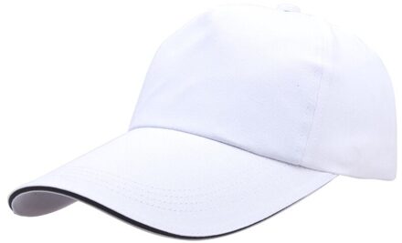 Lente Zomer Super Lange 11Cm Rand Baseball Cap Unisex Klassieke Effen Kleur Snapback Hoed Mannen Hiphop Gorras Bone Trucker pet wit