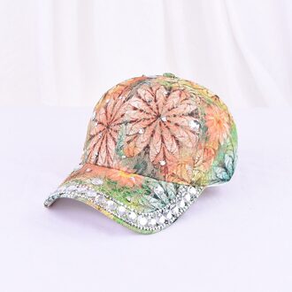 Lente Zomer Vrouw Meisje Zonnehoed Strass Parel Baseball Hoed Kleurrijke Snapback Cap Cool Ster Hoed 13