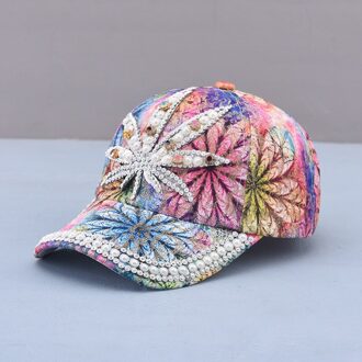 Lente Zomer Vrouw Meisje Zonnehoed Strass Parel Baseball Hoed Kleurrijke Snapback Cap Cool Ster Hoed 4