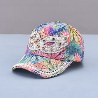 Lente Zomer Vrouw Meisje Zonnehoed Strass Parel Baseball Hoed Kleurrijke Snapback Cap Cool Ster Hoed 8