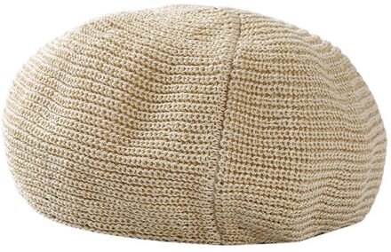Lente Zomer Vrouwen Knit Baretten Dames Solid Platte Pet Mode Gehaakte Franse Caps Sterren Schilder Hoed beige