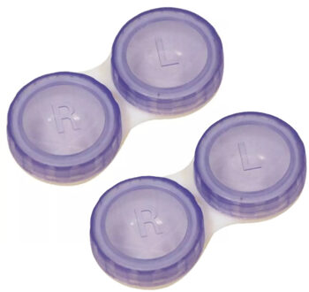 Lenzen bewaardoosje - 2x - contactelnzen doosje - transparant - universeel