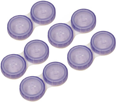 Lenzen bewaardoosje - 5x - contactelnzen doosje - transparant - universeel