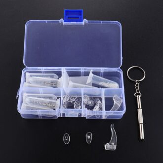 Lenzenvloeistof Zonnebril Micro Schroevendraaier Schroeven Moeren Neus Pads Plastic Caps Tempel Tips Optische Reparatie Gereedschap Kit