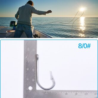 LEO 2 pc Diepzee Oceaan Vissen Haak Voor Grote Vis Rvs Vishaken Haai Tonijn Tarpon Florida Fly Jig kabeljauw Vissen Product 8.0