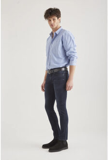 Leo heren slim-fit jeans blue black - maat 38-34 Blauw