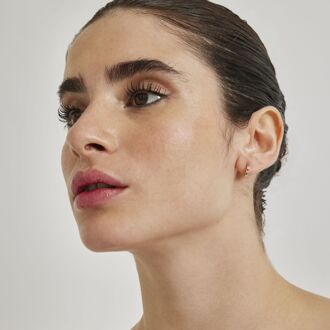 Leofcar oorbellen in 925 sterling zilver en veelkleurige zirkonia afgewerkt in 18 karaat geel goud