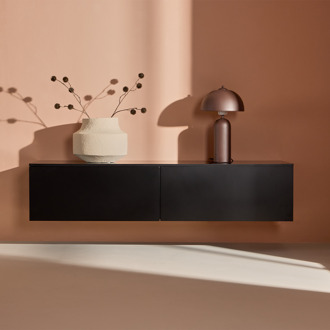 Leona houten dressoir zwart - 160 x 35 cm