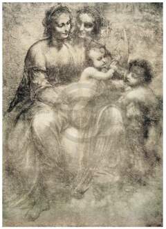 Leonardo Da Vinci - La Vergine Kunstdruk 35x50cm