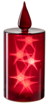 Leonardo Stella Kaarslamp met ledverlichting rood 21 cm