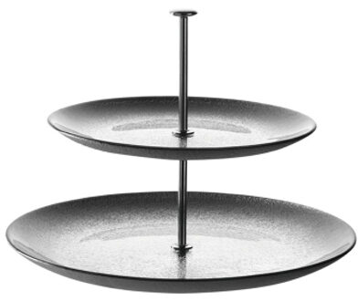 Leonardo Vivo Etagère 2-laags grijs/zilver 25 cm