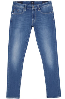 Leonardo Zip Superstretch Jeans Tramarossa , Blue , Heren - W33,W36