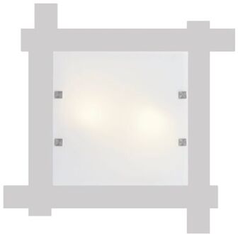 Leone Plafondlamp, 2x E27, Metaal/glas, Wit Mat, 40x40cm