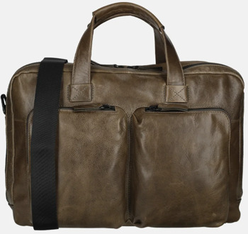 Leonhard Heyden Porto laptoptas 15 inch grey brown Taupe