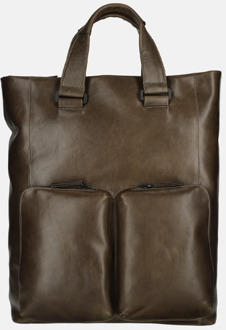 Leonhard Heyden Porto tote backpack 14 inch grey brown Taupe - No Size