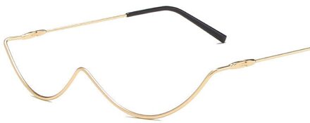 Leonlion Halve Cirkel Retro Brilmontuur Vrouwen Luxe Brillen Frame Vrouwen/Mannen Punk Brillen Vrouwen Metal Óculos De Sol goud