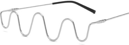 Leonlion Retro Bril Frame Vrouwen Luxe Brillen Frame Vrouwen/Mannen Grappige Brillen Voor Vrouwen Vintage Oculos De sol zilver