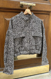 Leopard Bomber Zwart