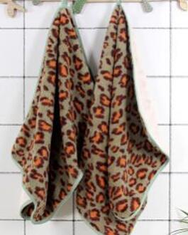 Leopard Handdoek Set Coral Fluwelen Handdoeken Voor Volwassenen Gezicht Handdoek Badkamer Sport 2 Stks/set groen 2stk