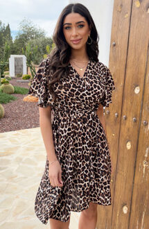 Leopard Jurk Zwart Bruin