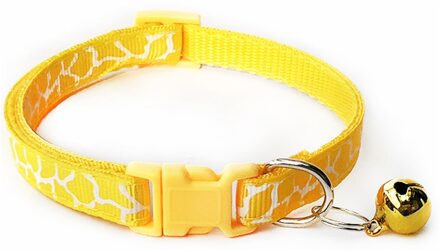 Leopard Pet Kraag Handige Leuke Verstelbare Met Klokken Kat Ketting Nylon Polyester Puppy Hond Gesp Halsbanden Levert geel kat collar