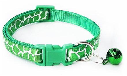 Leopard Pet Kraag Handige Leuke Verstelbare Met Klokken Kat Ketting Nylon Polyester Puppy Hond Gesp Halsbanden Levert groen kat collar