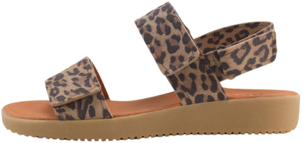 Leopard Print Karen Sandal Nature Footwear , Brown , Dames - 40 Eu,41 Eu,38 Eu,42 Eu,39 Eu,37 EU