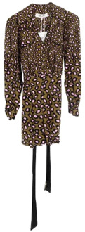 Leopard Print Wrap Playsuit Diane Von Furstenberg , Multicolor , Dames - S