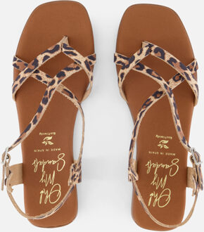 Leopard Sandalen beige Leer - 36,37,38,39,40,41,42
