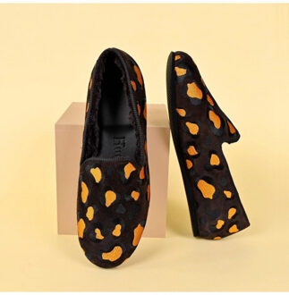 Leopard suede loafer brown aw2001 Bruin - 38